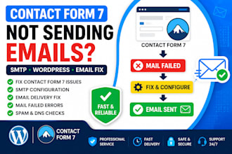 fix contact form 7, wordpress SMTP and email delivery issues