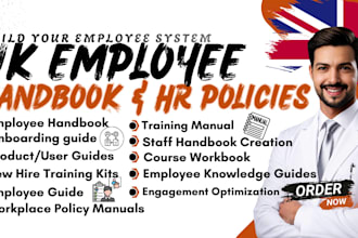 write UK employee handbook HR policies sops onboarding guide and training manual