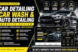 design car detailing website, car wash website and auto detailing website