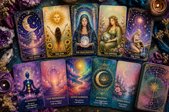 design custom mystical tarot decks and spiritual oracle cards