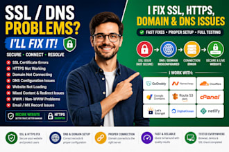 fix SSL, https, domain, dns and website connection issues