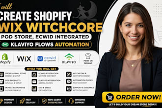 create shopify wix witchcore pod store ecwid integrated klaviyo flows automation