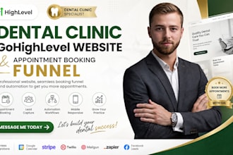 build go high level dental clinic website and ghl appointment booking funnel