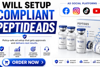 solve peptide marketing issues, setup peptide fb ig ads campaign, peptide store
