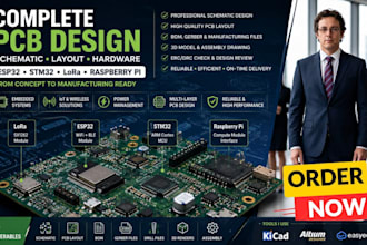 design complete pcb layout schematic hardware for esp32 stm32 lora raspberry pi