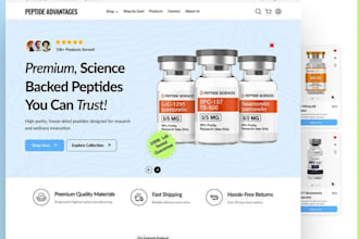 build peptide website, research peptide store and woocommerce website