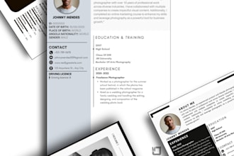 design a modern executive resume and professional cv layout