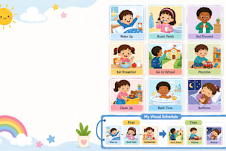 design visual schedule and daily routine cards for kids