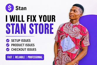 fix your stan store setup, product and checkout issues