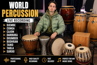 record djembe conga cajon darbuka doumbek bodhran taiko tabla surdo
