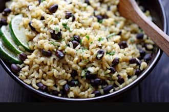 cook sweet rice and beans