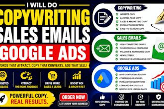 do copywriting  sale email and google ads