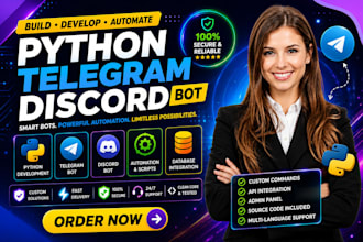 build telegram bot web scraping python script discord bot ai automation bot