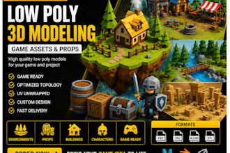 create stylized, low poly models, game props or asset packs