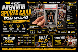 design premium whatnot sports card overlays