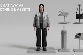 create custom vrchat avatar outfit clothing accessories props weapons assets