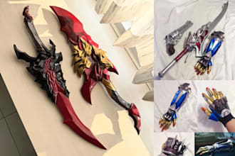 design custom 3d printable cosplay props 3d weapons and 3d armor