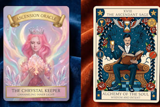 draw custom tarot card illustration with dark art style