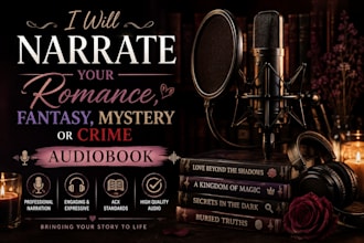 narrate your romance, fantasy, mystery or crime audiobook