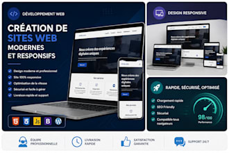 création de sites web modernes, professionnels et responsifs