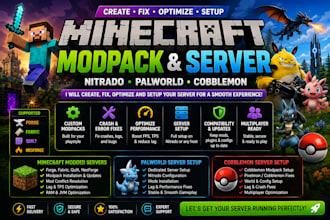create fix optimize modpack minecraft forge cobblemon palworld server setup menu