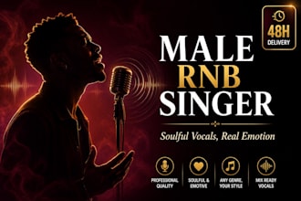 be your rnb male singer songwriter and vocalist with soul music producer