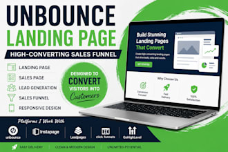 create unbounce landing page, sales page and high converting funnel