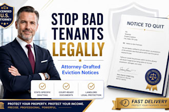 draft complete eviction documents and rental legal notices