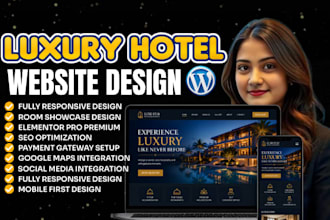 design a luxury hotel booking website with wordpress and online reservation