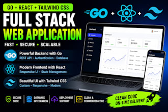 develop a modern react and go full stack web application