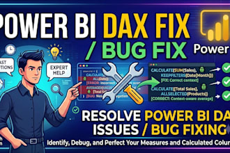 fix power bi dax formula and data model issues