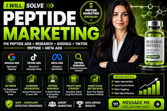 solve peptide marketing fix peptide ads research google tiktok peptide meta ads