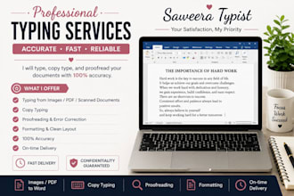 do typing, copy typing and proofreading of documents