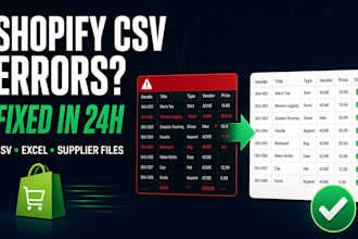 fix or convert supplier files to shopify CSV