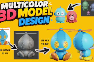 convert stl to 3mf color 3d model for bambu lab ams prusa multicolor 3d printing