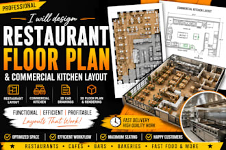 design restaurant floor plan and commercial kitchen layout