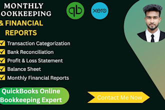 do professional monthly bookkeeping and financial reporting