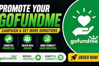 promote gofundme, kickstarter campaign fundraising and charity crowdfunding