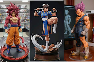 print and paint 3d custom anime figure miniature painting statue stl resin print