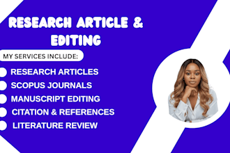 write and edit research articles for scopus and google scholar journals