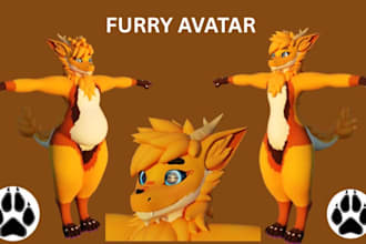 custom vrchat avatar, furry avatar, vrc commission, vr avatar, unty blender,