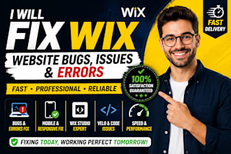 fix wix website bugs, issues, errors and responsive problems
