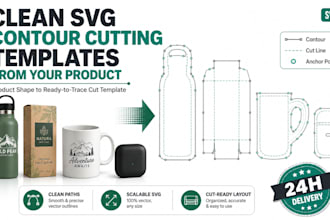 draw clean svg contour cutting templates from your product