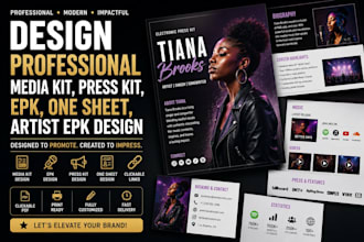 design professional media kit,press kit, epk, one sheet, artist epk design