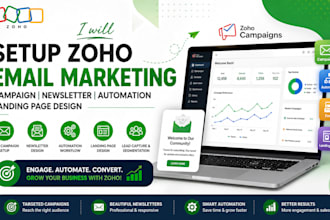 setup zoho email marketing campaign newsletter automation landing page design