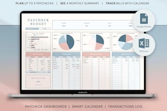 create custom excel spreadsheet and google spreadsheet template, budget planner
