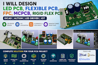 design led pcb flexible pcb fpc mcpcb rigid flex pcb kicad altium led driver iot