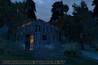 create horror low poly 3d environment ps1 ps2 psx n64 maps survival game asset
