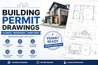 draw architectural plans, mep and construction drawings for city permit