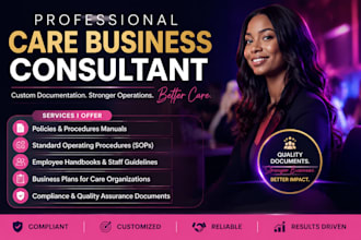 write professional policies and procedures manuals for care businesses